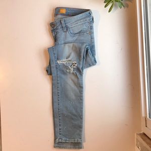 Pilcro skinny light wash distressed denim
